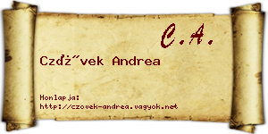 Czövek Andrea névjegykártya