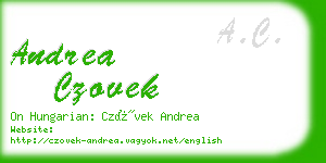 andrea czovek business card